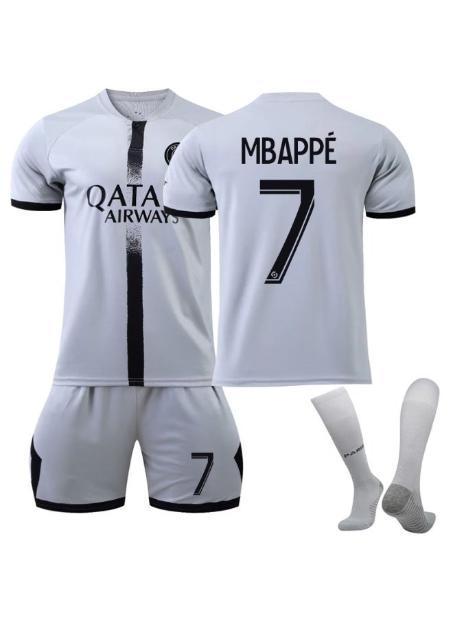 PSG 2022-2023 باريس بعيدا زي كرة القدم #7 مبابي كرة القدم جيرسي السراويل الجوارب مجموعة حجم الأطفال والكبار حجم الهدايا للجماهير والأصدقاء - Image 1